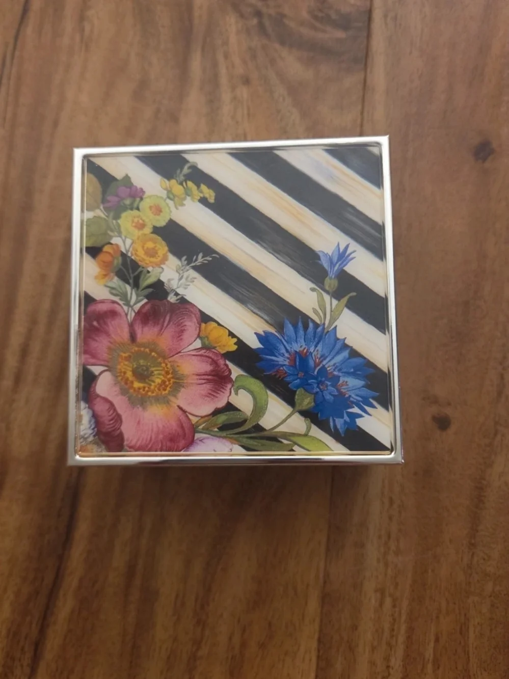 MacKenzie-Childs Flower Market Silver Plated Trinket Box